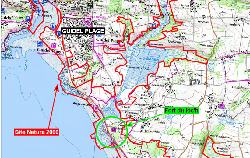 Carte localisation du site du Fort du Loc'h © David Cario