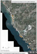 Localisation des carrés et transects de suivis botaniques Localisation des carrés et transects de suivis botaniques